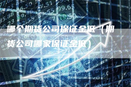 哪个期货公司保证金低（期货公司哪家保证金低）