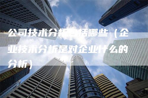 公司技术分析包括哪些（企业技术分析是对企业什么的分析）