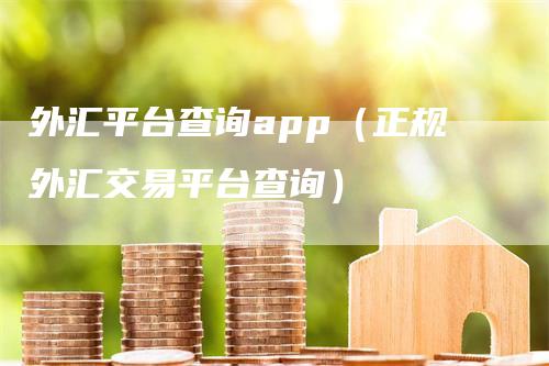 外汇平台查询app（正规外汇交易平台查询）