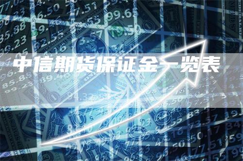 中信期货保证金一览表